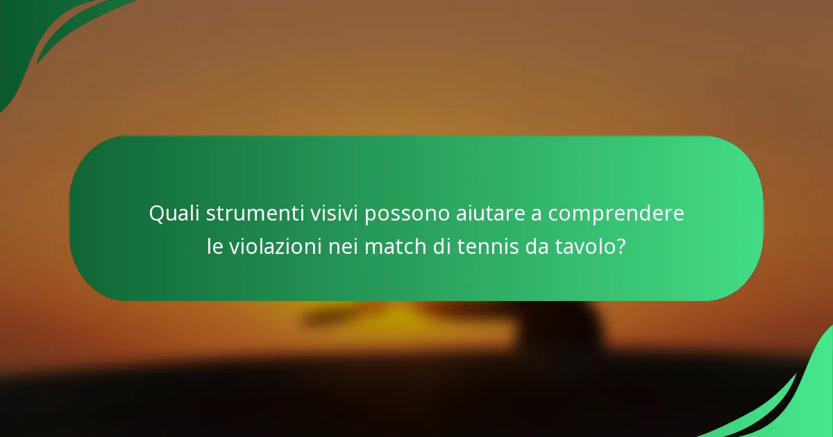 Quali strumenti visivi possono aiutare a comprendere le violazioni nei match di tennis da tavolo?